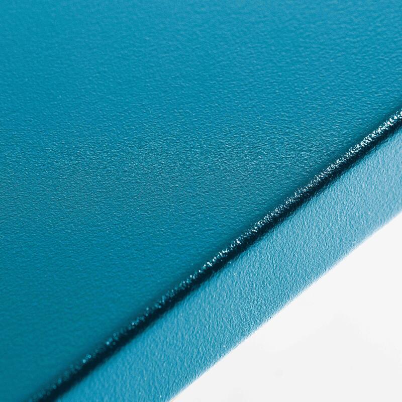 Tavolo da giardino quadrato 120 x 120 cm e 4 panche in metallo (3/6)