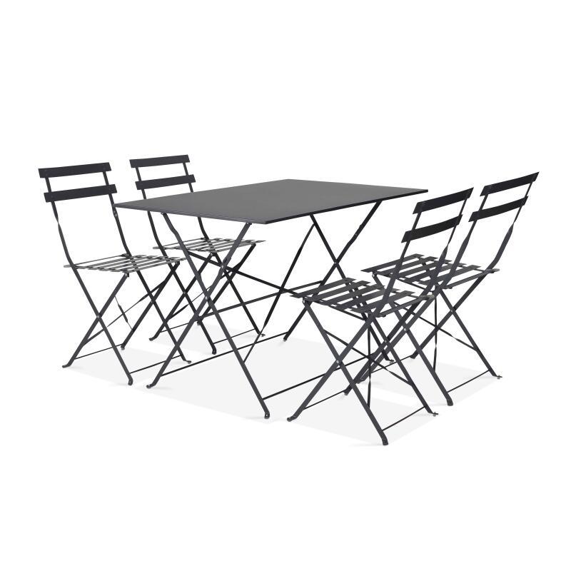 Tavolo da giardino bistrot pieghevole in metallo (110 x 70 x 71 cm)