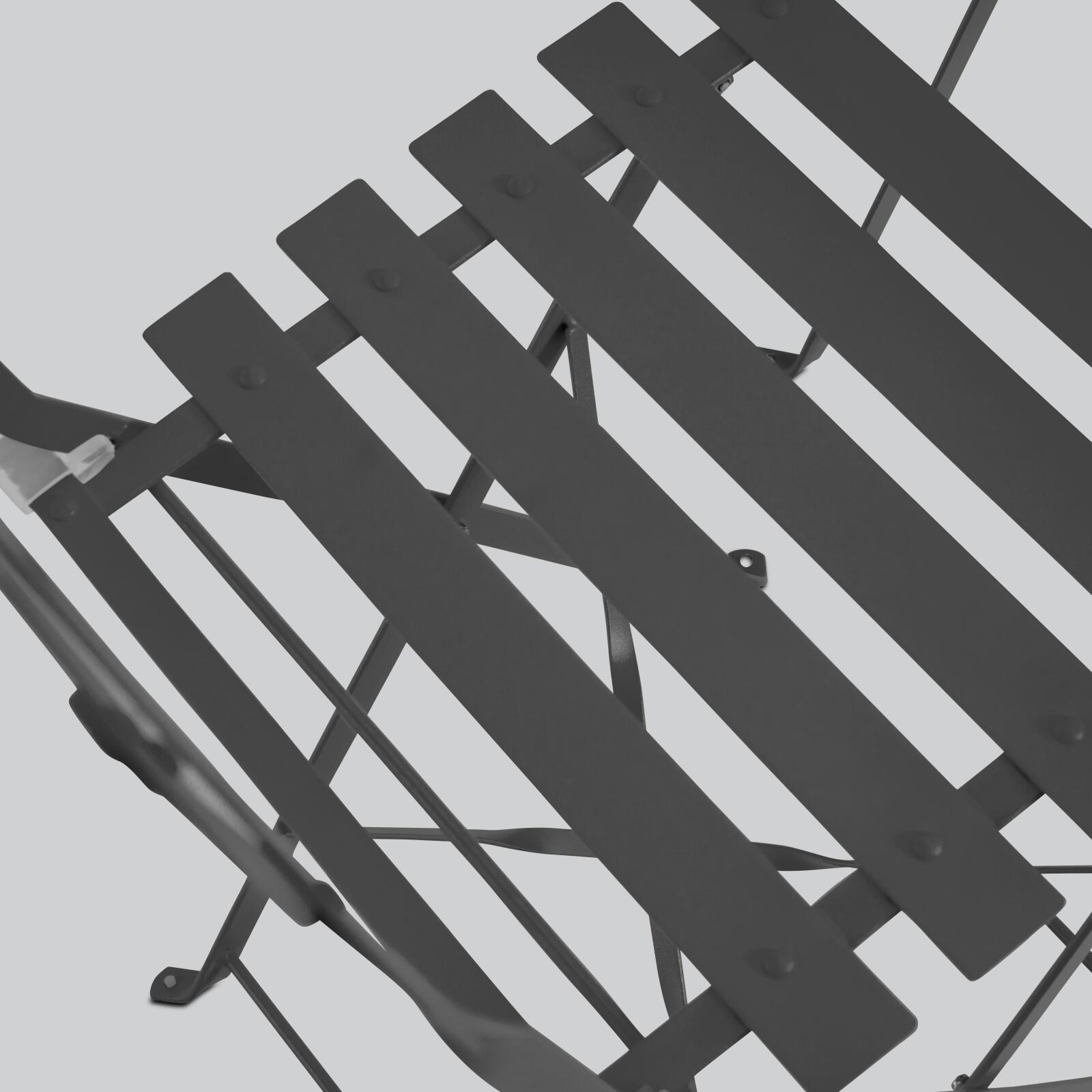 Tavolo da giardino rettangolare 110 x 70 cm e 4 sedie pieghevoli in metallo