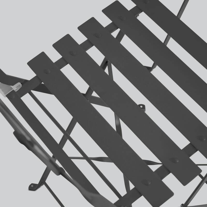 Tavolo da giardino rettangolare 110 x 70 cm e 4 sedie pieghevoli in metallo