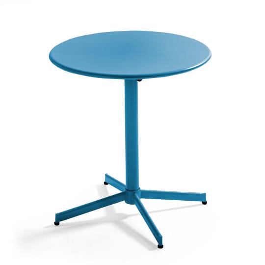 Tavolo da giardino bistrot rotondo reclinabile in metallo per 4 persone Ø70x72 cm | Oviala