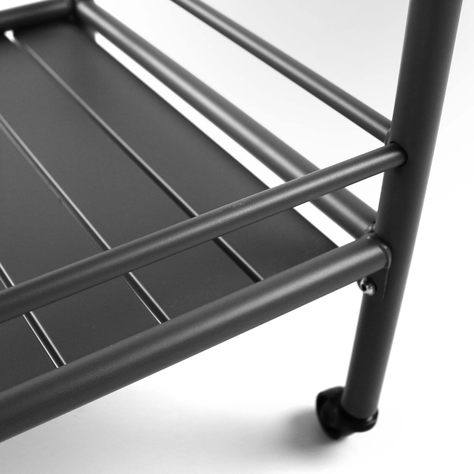 Carrello da giardino su ruote in acciaio verniciato a polvere