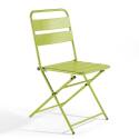 Tavolo da giardino quadrato 70 x 70 cm con piano pieghevole e 2 sedie pieghevoli in metallo