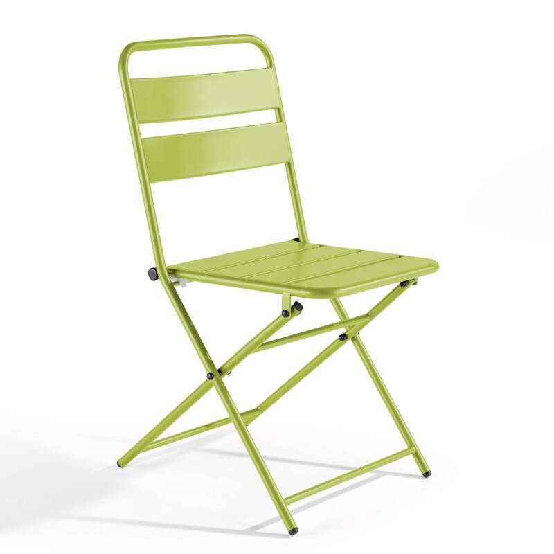 Tavolo da giardino quadrato 70 x 70 cm con piano pieghevole e 2 sedie pieghevoli in metallo