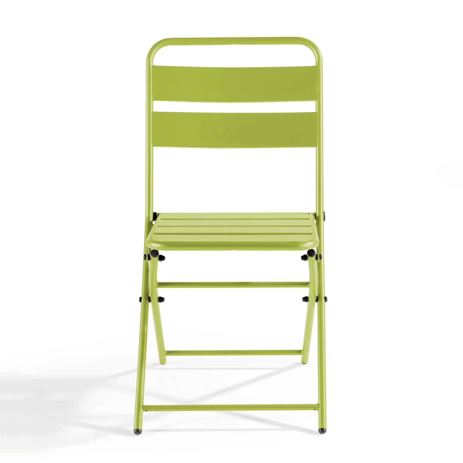 Tavolo da giardino quadrato 70 x 70 cm con piano pieghevole e 2 sedie pieghevoli in metallo