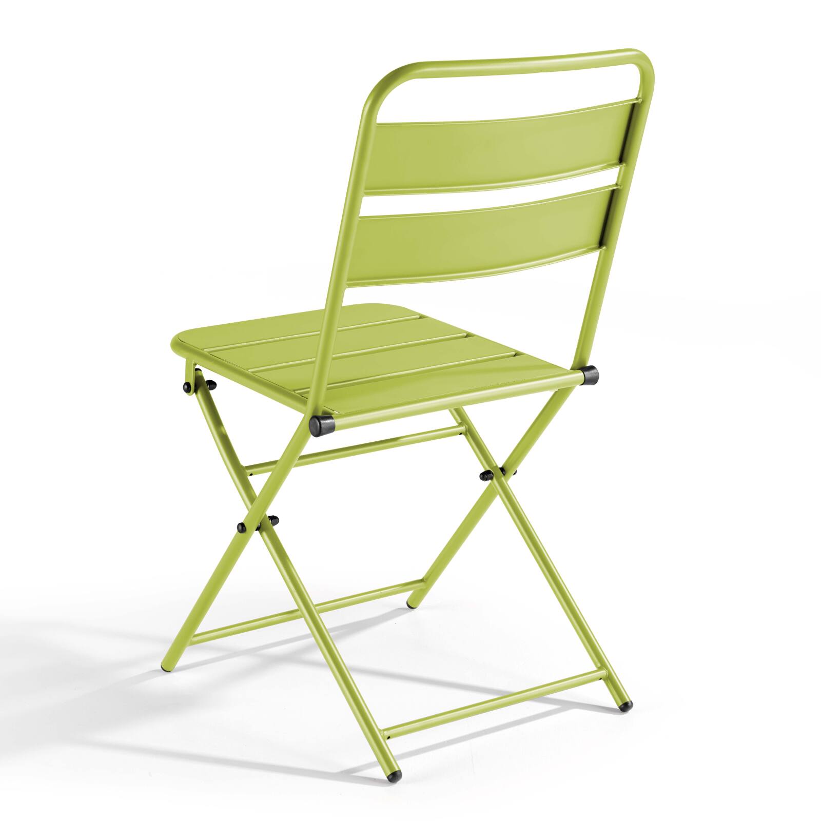 Tavolo da giardino quadrato 70 x 70 cm con piano pieghevole e 2 sedie pieghevoli in metallo