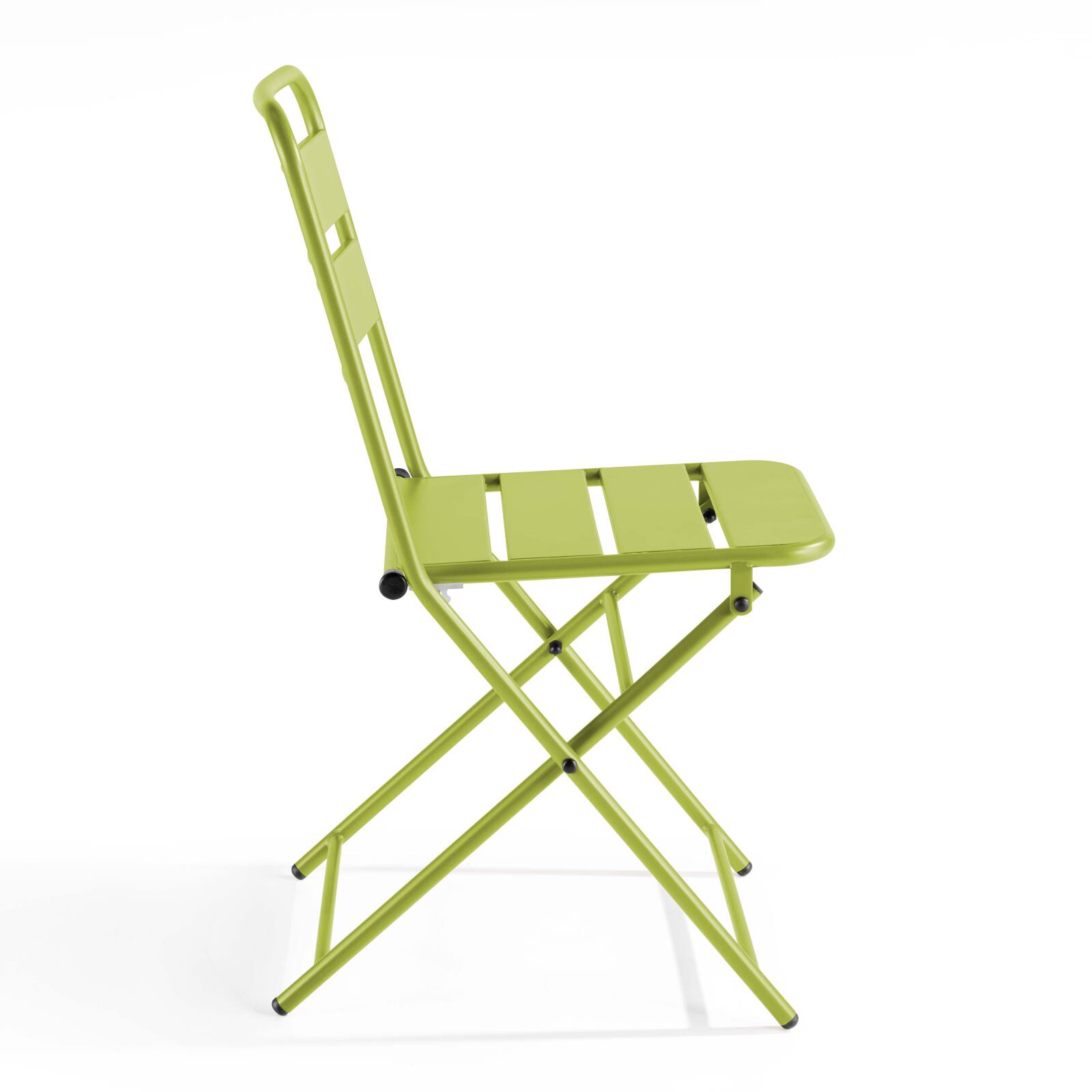 Tavolo da giardino quadrato 70 x 70 cm con piano pieghevole e 2 sedie pieghevoli in metallo