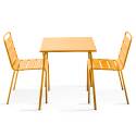 Tavolo da giardino quadrato da bistrot 70 x 70 cm e 2 sedie in metallo
