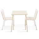 Tavolo da giardino quadrato da bistrot 70 x 70 cm e 2 sedie in metallo