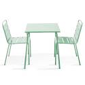 Tavolo da giardino quadrato da bistrot 70 x 70 cm e 2 sedie in metallo