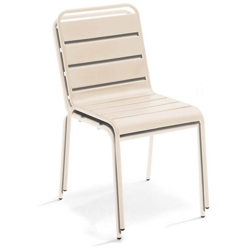 Tavolo da giardino quadrato da bistrot 70 x 70 cm e 2 sedie in metallo (2/6)