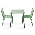 Tavolo da giardino quadrato da bistrot 70 x 70 cm e 2 sedie in metallo