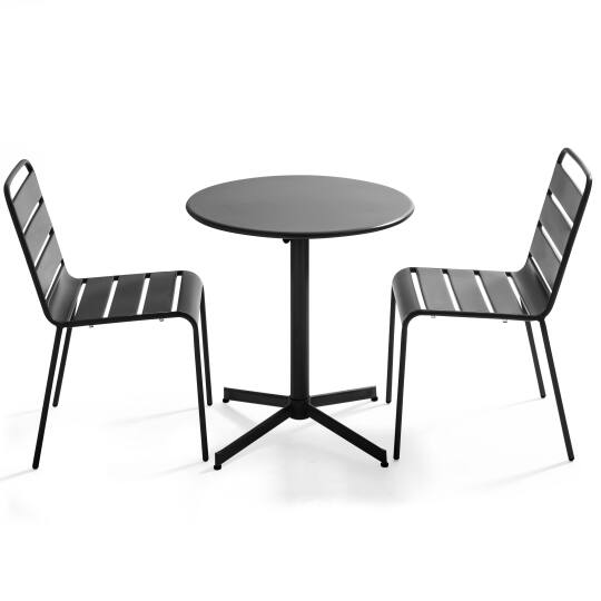 Set tavolo rotondo pieghevole per 2/4 persone + sedie abbinate