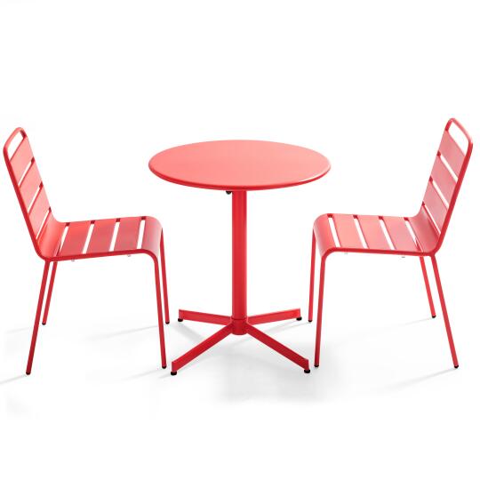 Set tavolo rotondo pieghevole per 2/4 persone + sedie abbinate
