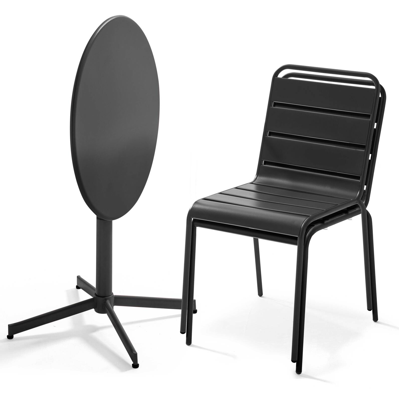 Set tavolo rotondo pieghevole per 2/4 persone + sedie abbinate Set tavolo rotondo pieghevole per 2/4 persone + sedie abbinate