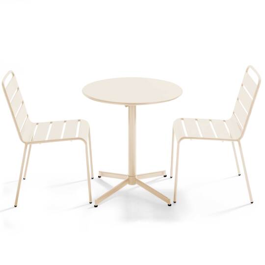 Set tavolo rotondo pieghevole per 2/4 persone + sedie abbinate
