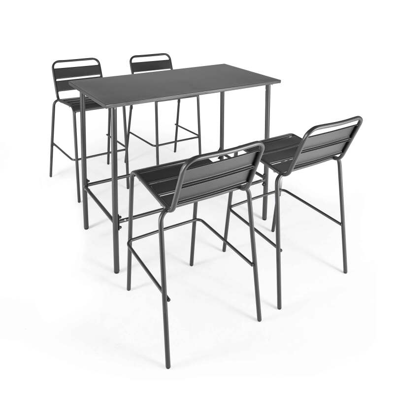 Set tavolo alto rettangolare + 4 seggioloni