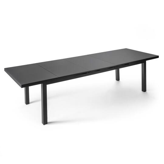 Tavolo da giardino rettangolare allungabile (320 x 100 x 76 cm) in alluminio grigio