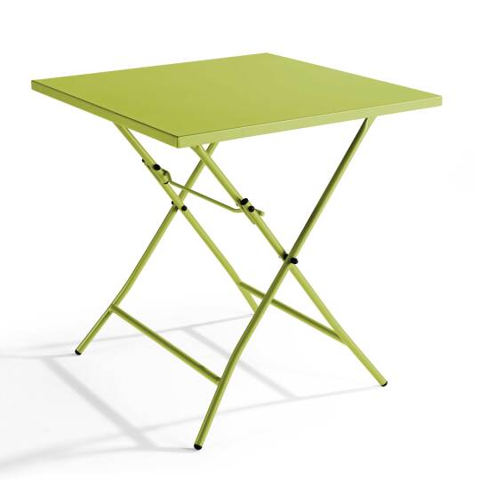 Tavolo da giardino quadrato pieghevole in metallo per per 4 persone 70x70 cm | Oviala