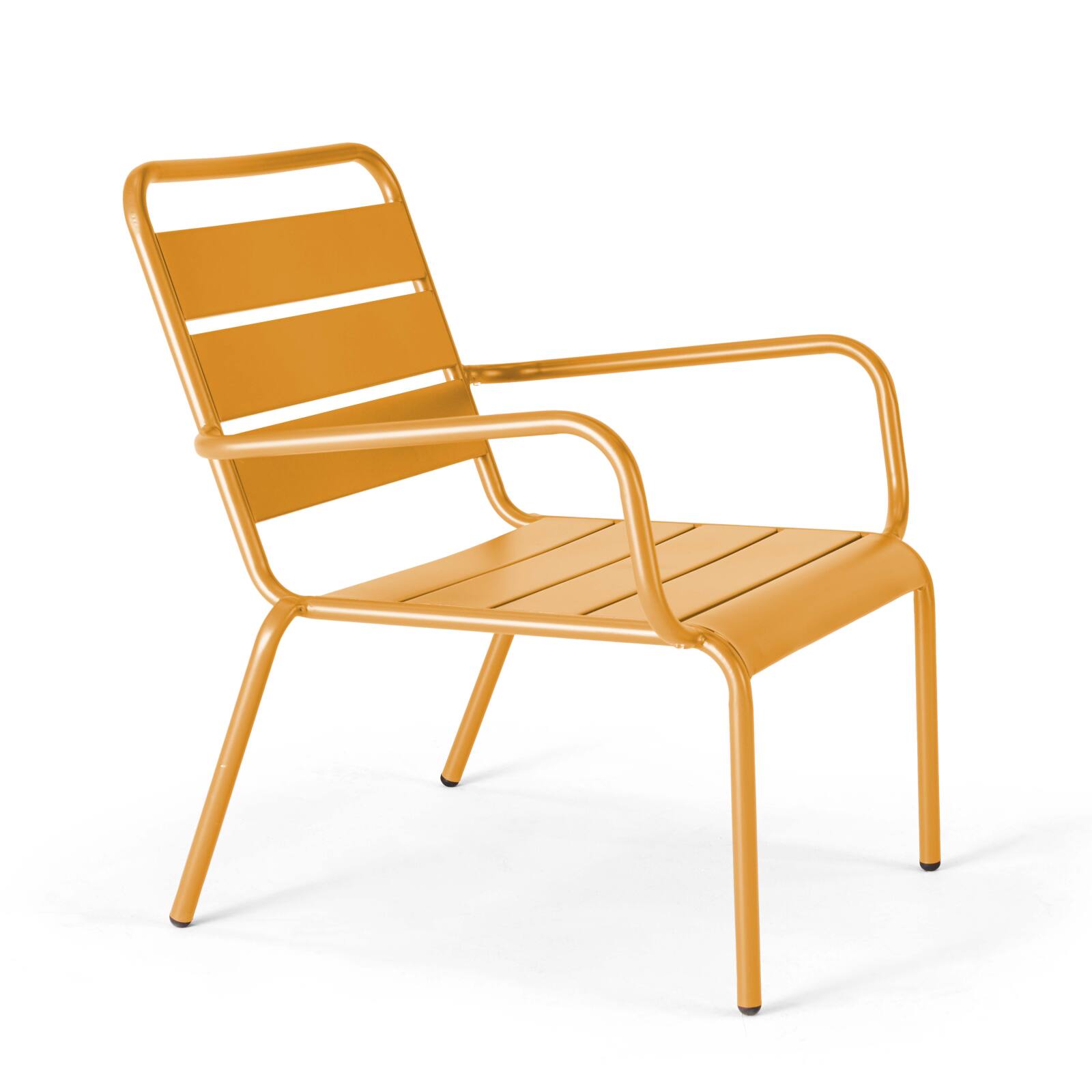 Set di 2 sedie sdraio basse con poggiapiedi coordinati in metallo grigio antracite + 1 colore