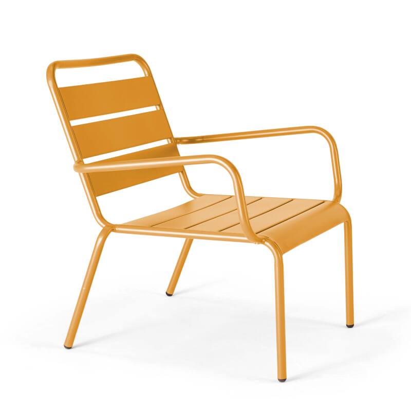 Set di 2 sedie sdraio basse con poggiapiedi coordinati in metallo grigio antracite + 1 colore (5/7)