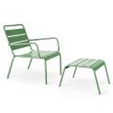 Set di 2 sedie sdraio basse con poggiapiedi coordinati in metallo grigio antracite + 1 colore