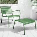 Set di 2 sedie sdraio basse con poggiapiedi coordinati in metallo grigio antracite + 1 colore