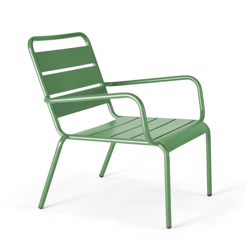 Set di 2 sedie sdraio basse con poggiapiedi coordinati in metallo grigio antracite + 1 colore