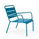 Set di 2 sedie sdraio basse con poggiapiedi coordinati in metallo grigio antracite + 1 colore