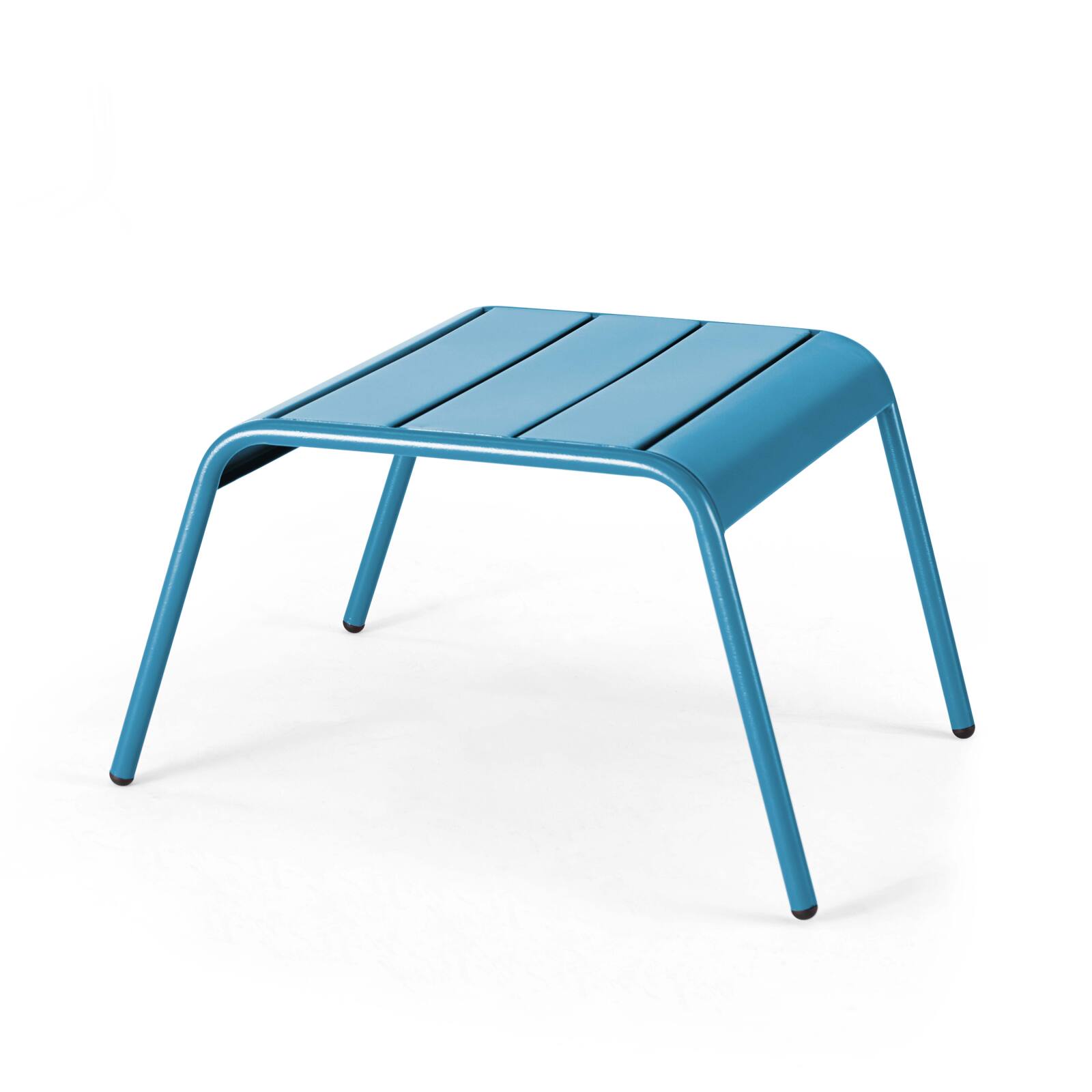 Set di 2 sedie sdraio basse con poggiapiedi coordinati in metallo grigio antracite + 1 colore