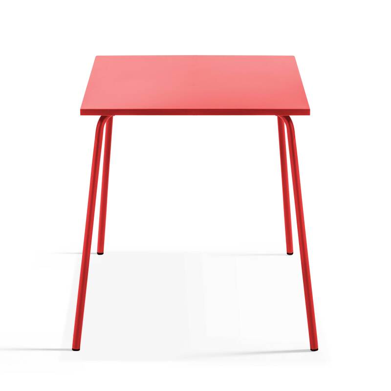 Tavolo da giardino quadrato 70 x 70 cm e 4 sedie in metallo (2/6)