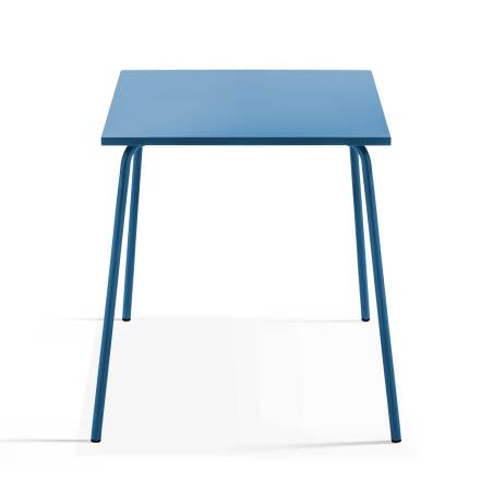 Tavolo da giardino quadrato 70 x 70 cm e 4 sedie in metallo (2/6)