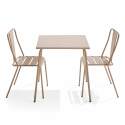 Tavolo da giardino quadrato 70 x 70 cm e 2 sedie da bistrot