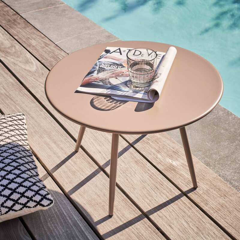 Tavolino piccolo da esterno rotondo in metallo Ø50x34 cm - Lifestyle