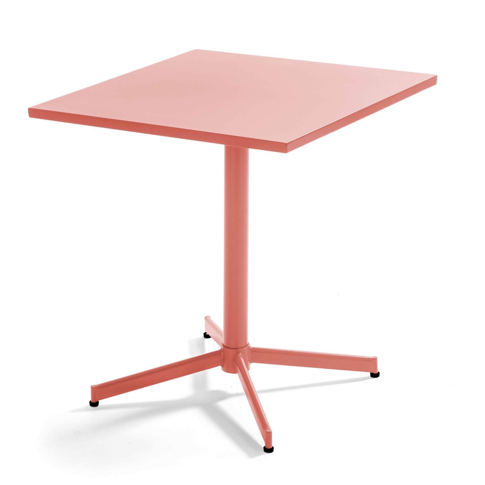 Tavolo da giardino bistrot quadrato reclinabile 70 x 70 cm e 2 sedie in metallo