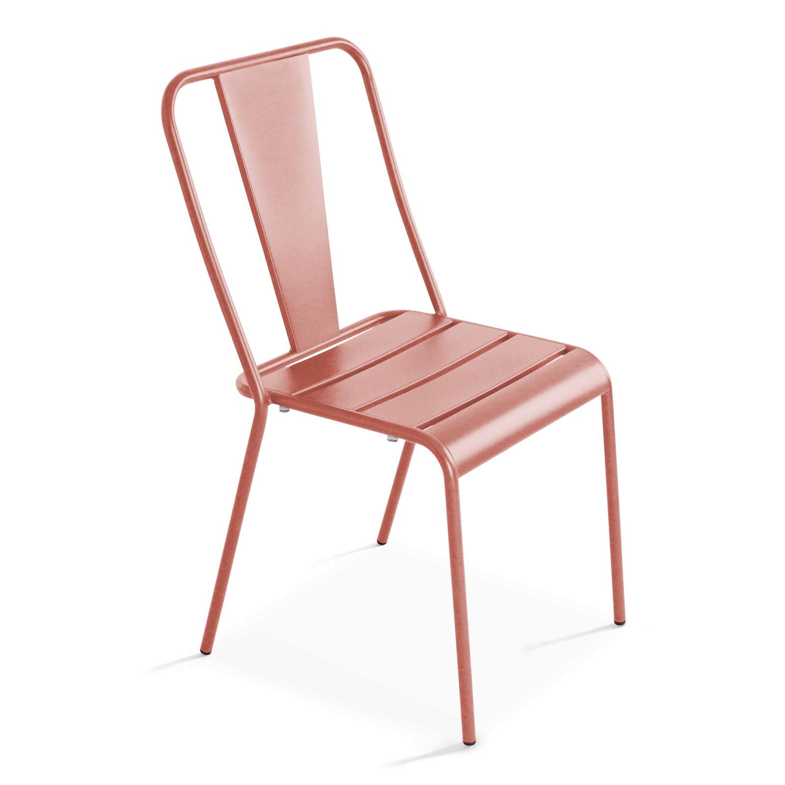 Tavolo da giardino bistrot quadrato reclinabile 70 x 70 cm e 2 sedie in metallo