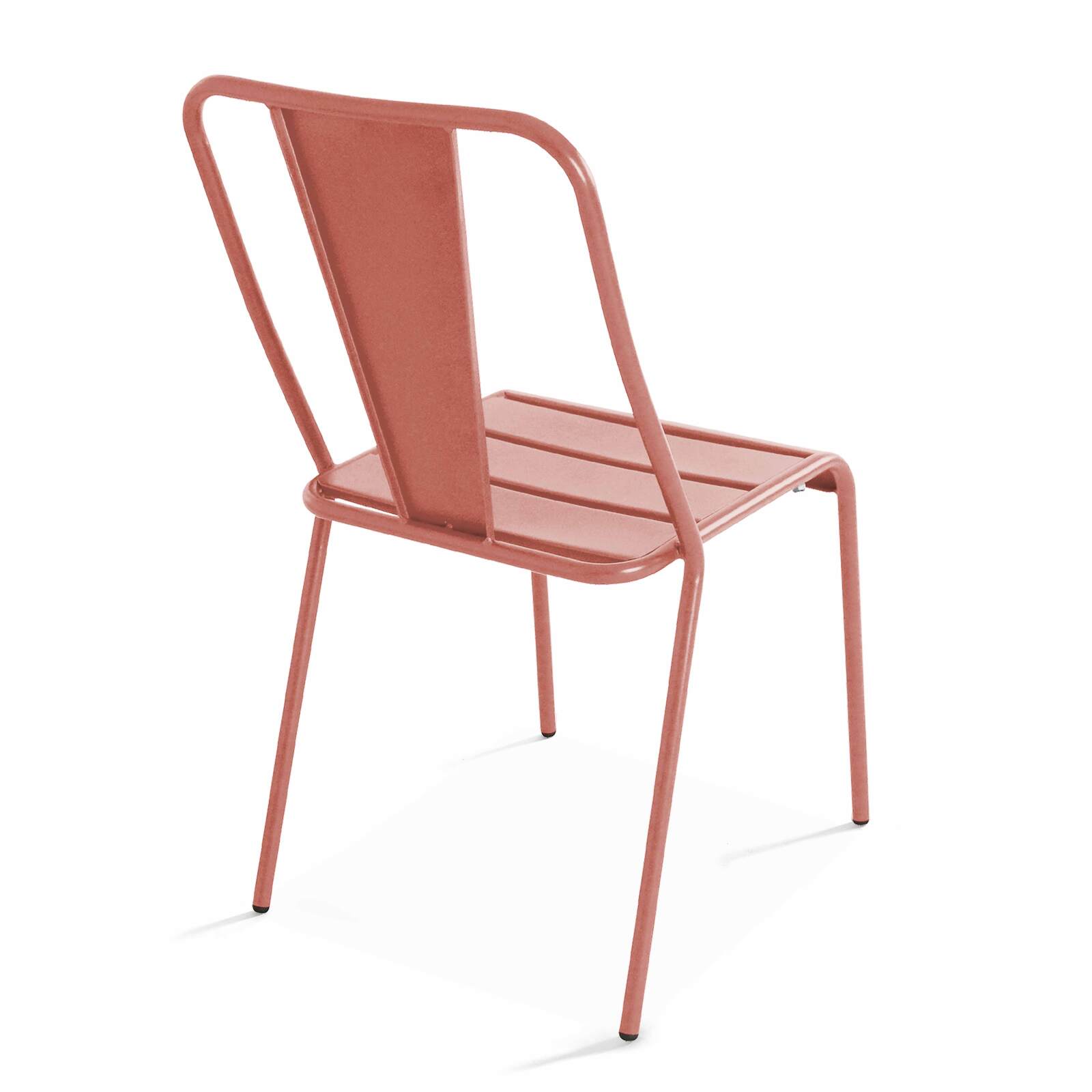 Tavolo da giardino bistrot quadrato reclinabile 70 x 70 cm e 2 sedie in metallo