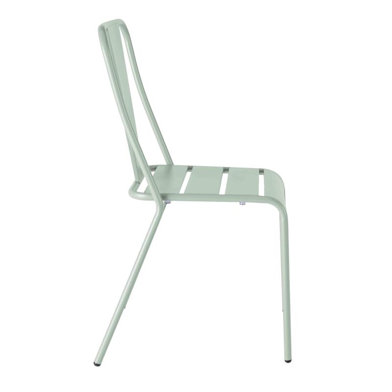 Tavolo da giardino bistrot quadrato reclinabile 70 x 70 cm e 2 sedie in metallo (6/7)