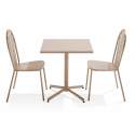 Tavolo da giardino quadrato reclinabile 70 x 70 cm e 2 sedie da bistrot