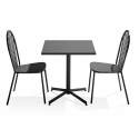 Tavolo da giardino quadrato reclinabile 70 x 70 cm e 2 sedie da bistrot