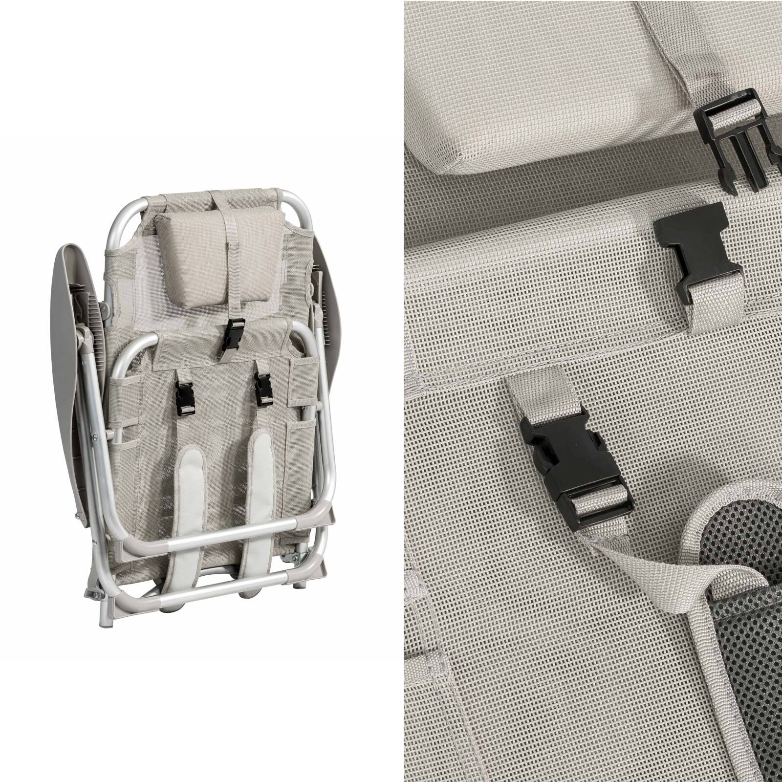 Set di 2 sedie da mare pieghevoli, reclinabili in 4 posizioni