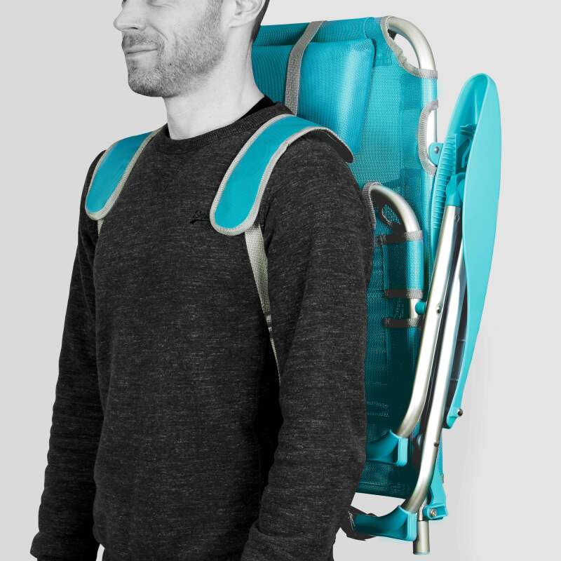 Set di 2 sedie da mare pieghevoli, reclinabili in 4 posizioni