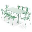 Tavolo da giardino rettangolare 180 x 90 e 8 sedie bistrot in metallo