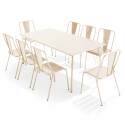 Tavolo da giardino rettangolare 180 x 90 e 8 sedie bistrot in metallo