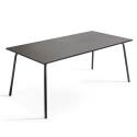 Tavolo da giardino rettangolare 180 x 90 e 8 sedie bistrot in metallo
