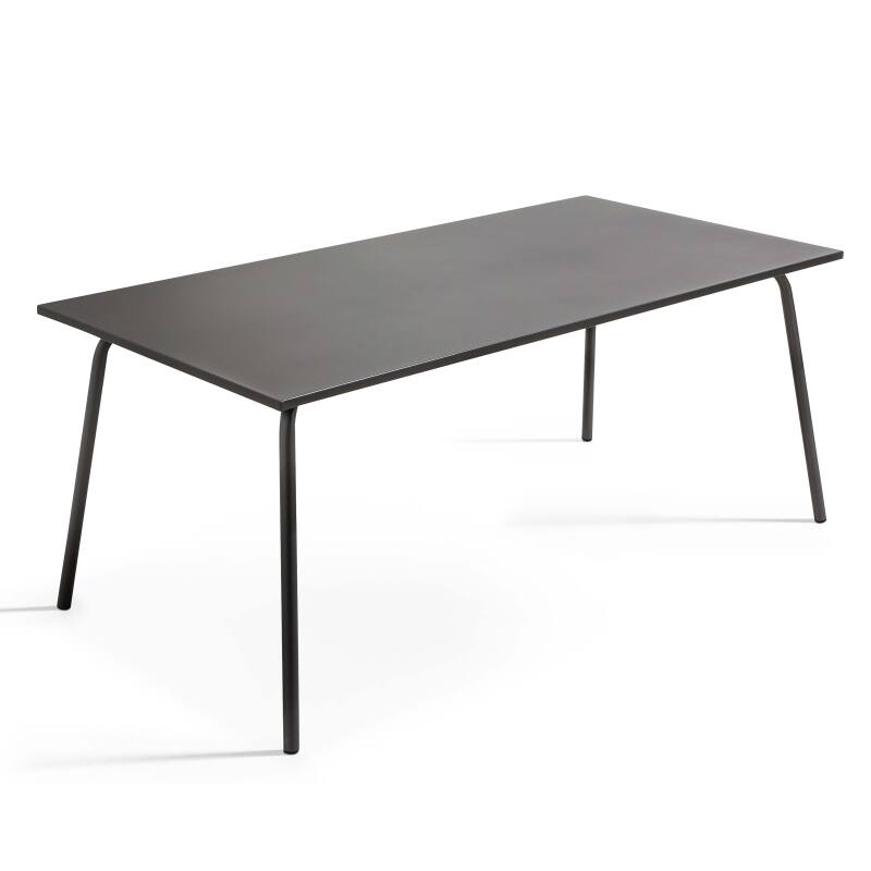 Tavolo da giardino rettangolare 180 x 90 e 8 sedie bistrot in metallo