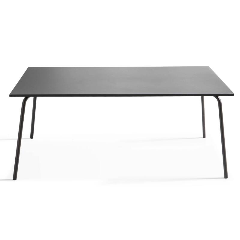 Tavolo da giardino rettangolare 180 x 90 e 8 sedie bistrot in metallo
