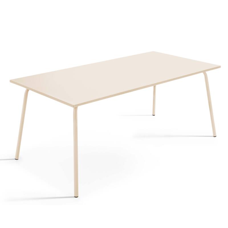 Tavolo da giardino rettangolare 180 x 90 e 8 sedie bistrot in metallo