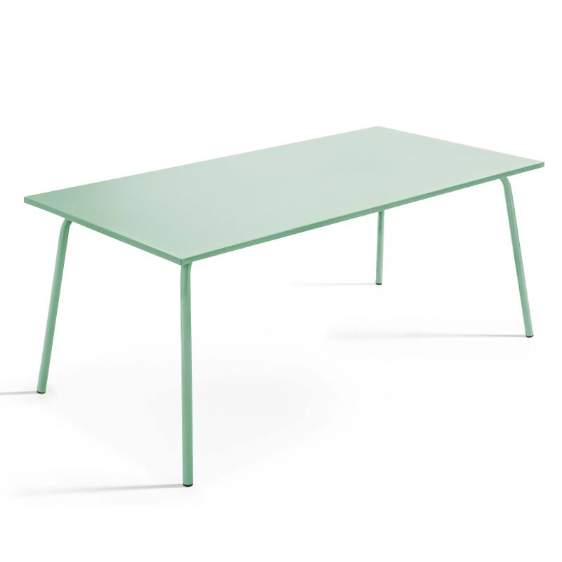 Tavolo da giardino rettangolare 180 x 90 e 8 sedie bistrot in metallo