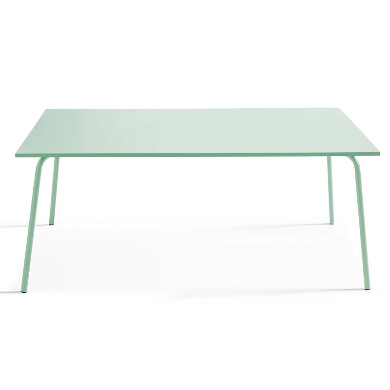 Tavolo da giardino rettangolare 180 x 90 e 8 sedie bistrot in metallo